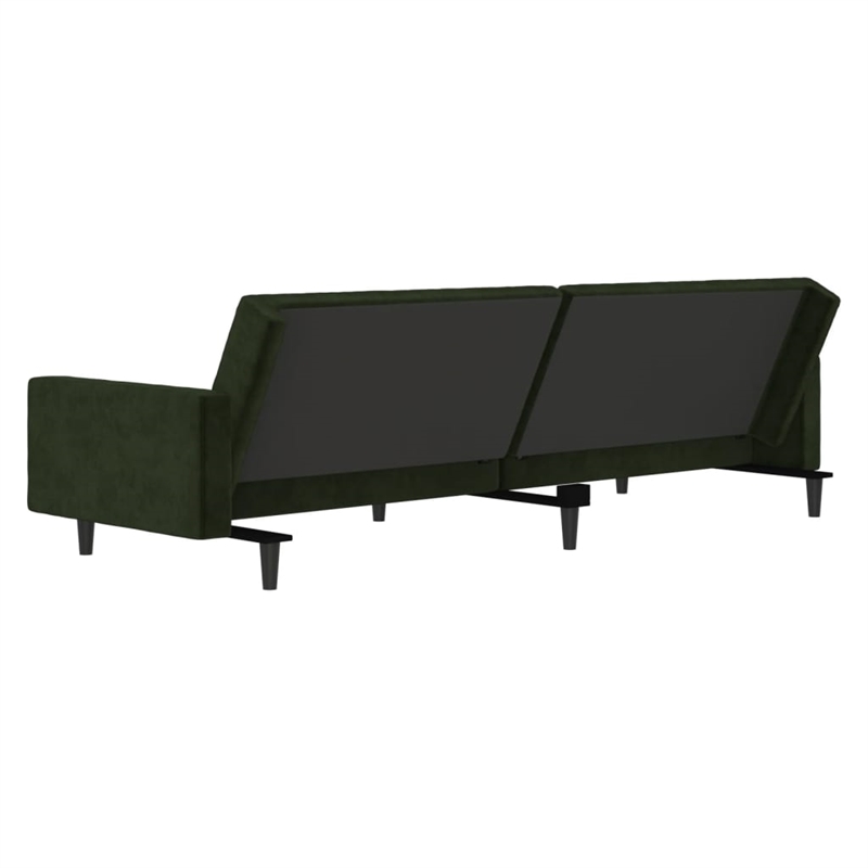 Bowery Hill Contemporary Standard Sofa Bed in Dark Green Velvet