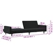 Bowery Hill Contemporary Medium Sofa Bed in Black Polyester Velvet