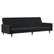 Bowery Hill Contemporary Medium Sofa Bed in Black Polyester Velvet