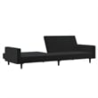 Bowery Hill Contemporary Medium Sofa Bed in Black Polyester Velvet