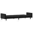 Bowery Hill Contemporary Medium Sofa Bed in Black Polyester Velvet