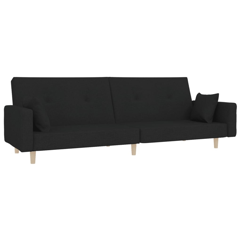 Bowery Hill Contemporary 2-Seater Size Sofa Bed in Black Fabric