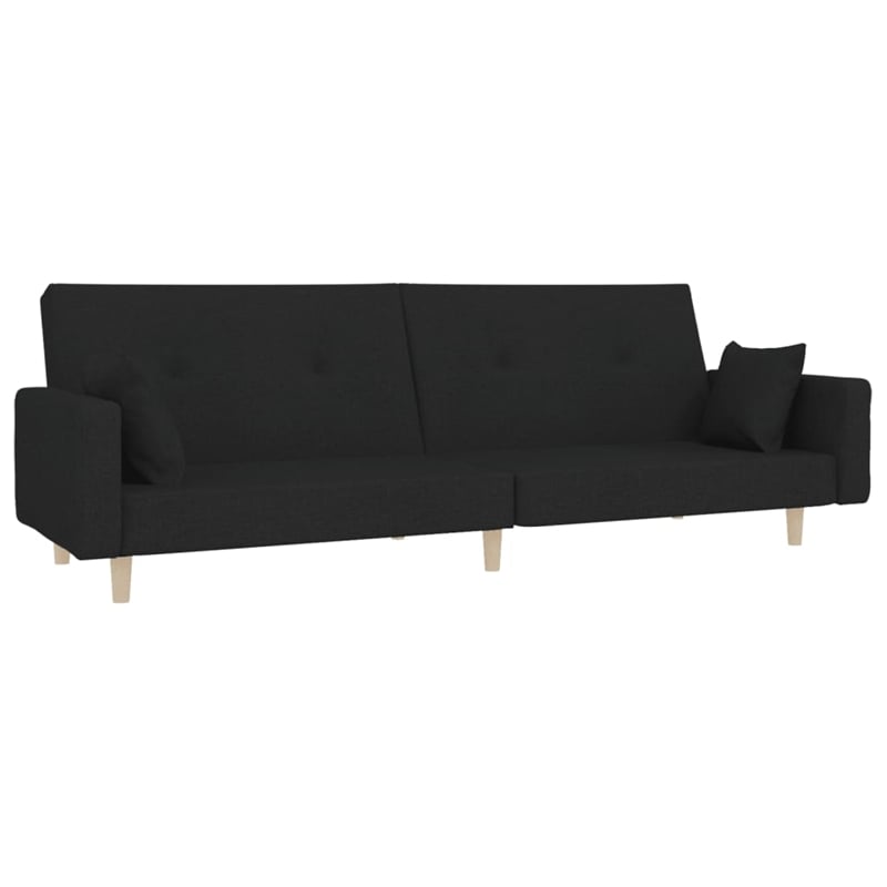 Bowery Hill Contemporary 2-Seater Size Sofa Bed in Black Fabric