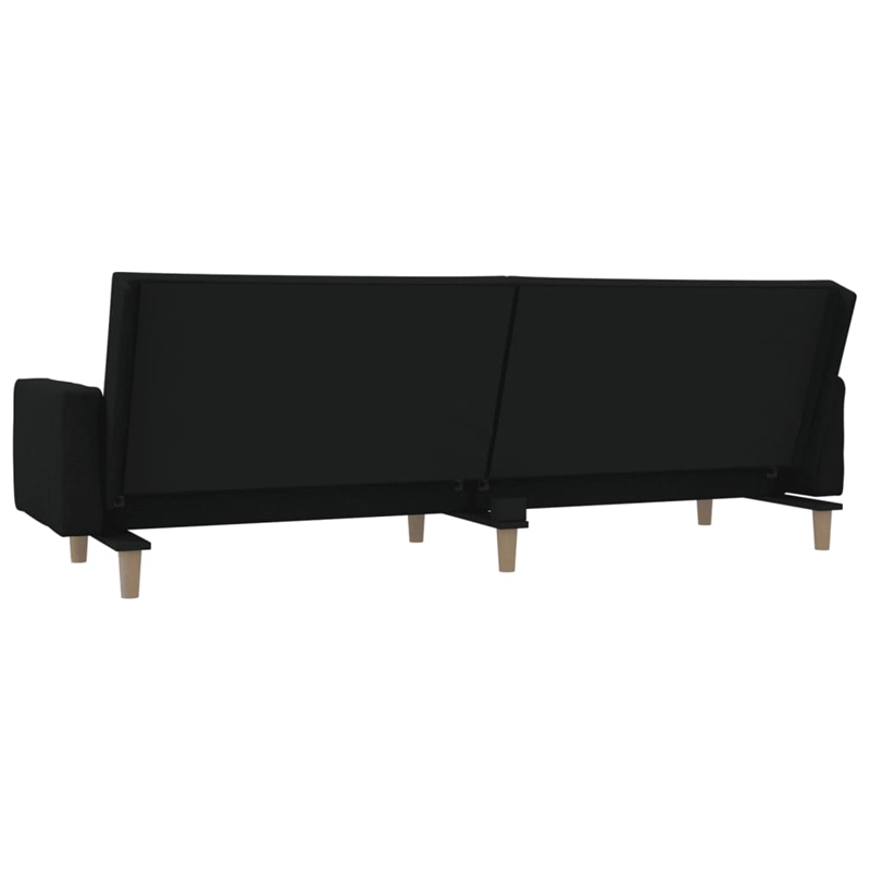 Bowery Hill Contemporary 2-Seater Size Sofa Bed in Black Fabric