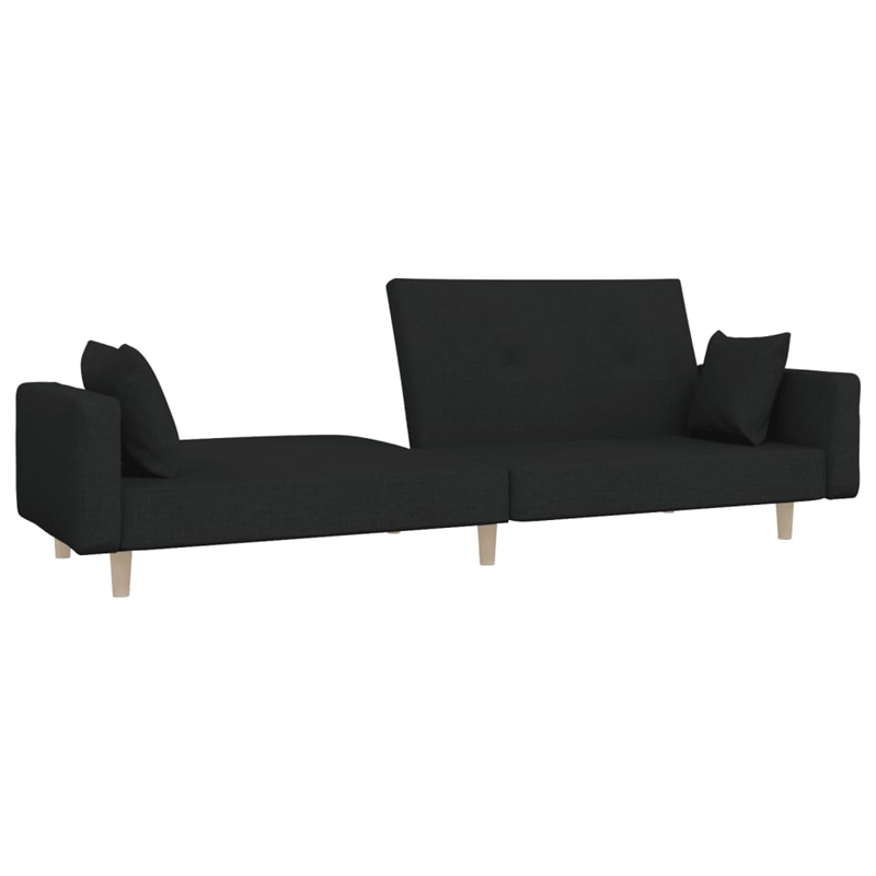 Bowery Hill Contemporary 2-Seater Size Sofa Bed in Black Fabric