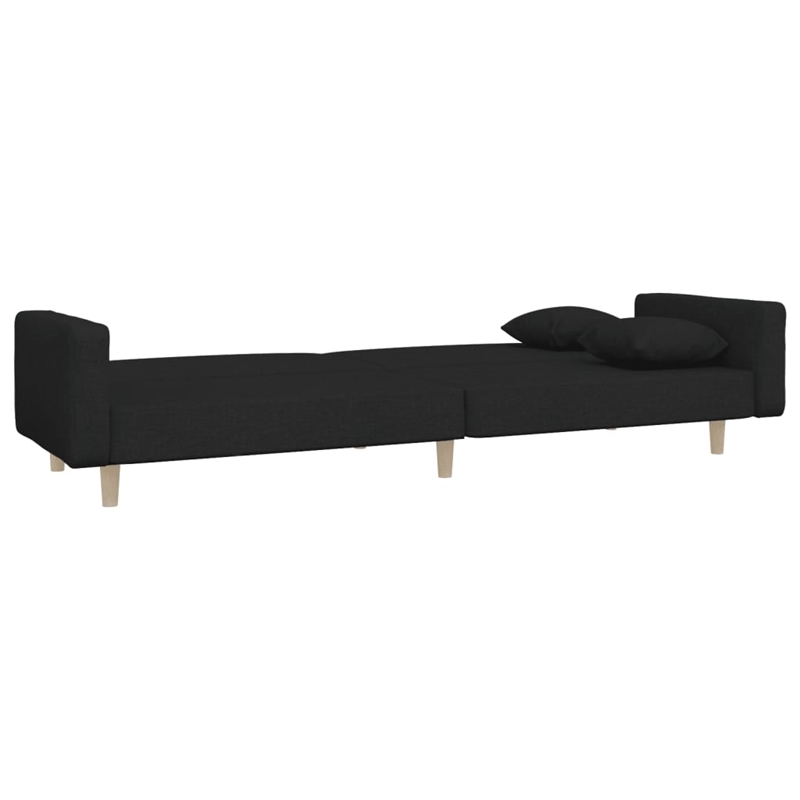 Bowery Hill Contemporary 2-Seater Size Sofa Bed in Black Fabric
