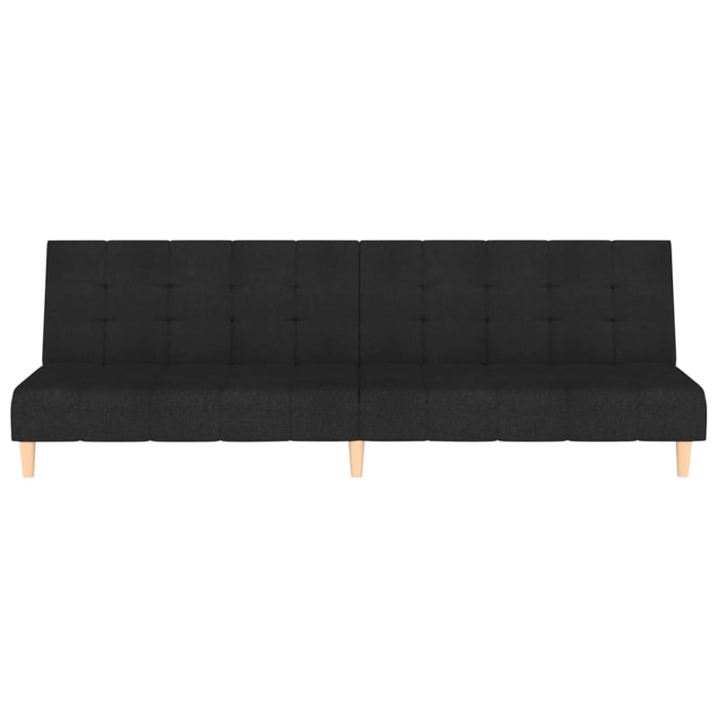 Bowery Hill Contemporary 2-Seater Sofa Bed in Black Polyester Fabric