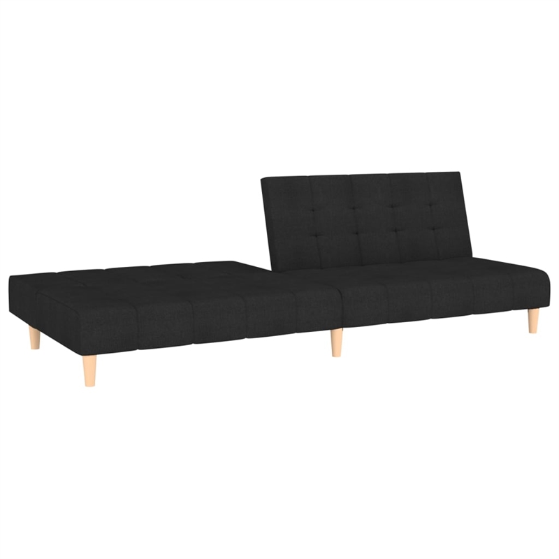 Bowery Hill Contemporary 2-Seater Sofa Bed in Black Polyester Fabric