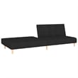 Bowery Hill Contemporary 2-Seater Sofa Bed in Black Polyester Fabric