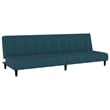 Bowery Hill Contemporary Medium Sofa Bed in Blue Polyester Velvet