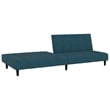 Bowery Hill Contemporary Medium Sofa Bed in Blue Polyester Velvet