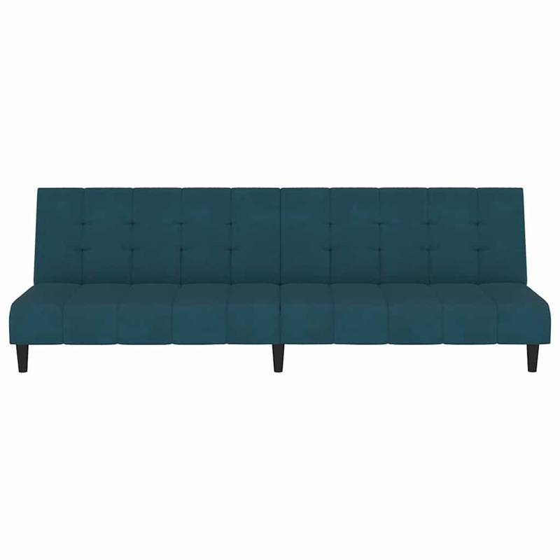 Bowery Hill Contemporary Medium Sofa Bed in Blue Polyester Velvet