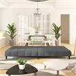 Bowery Hill Contemporary Sofa Bed in Dark Grey Polyester Velvet