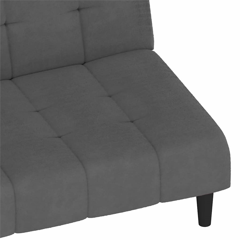 Bowery Hill Contemporary Sofa Bed in Dark Grey Polyester Velvet
