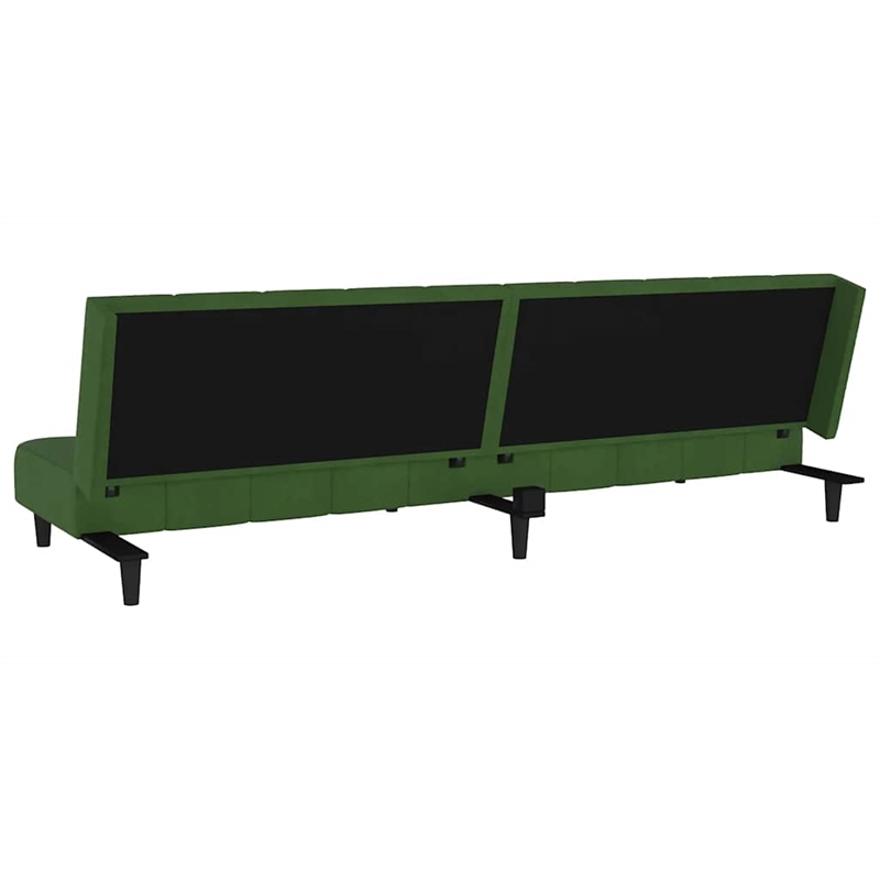 Bowery Hill Compact Sofa Bed in Dark Green Polyester Velvet Wood