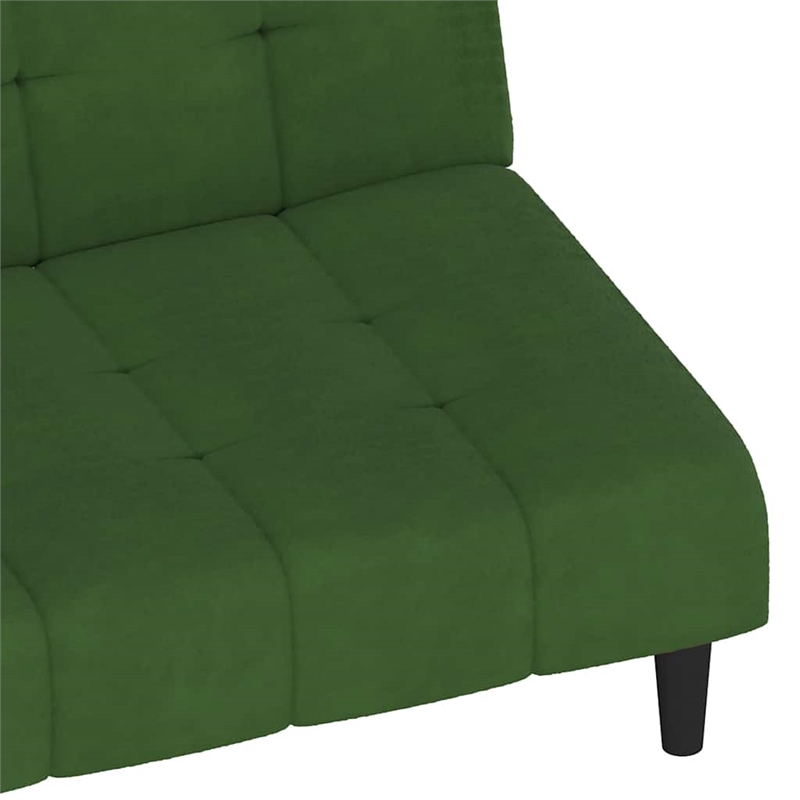Bowery Hill Compact Sofa Bed in Dark Green Polyester Velvet Wood