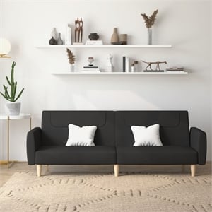 Bowery Hill Modern / Contemporary Sofa Bed in Black Finish Fabric