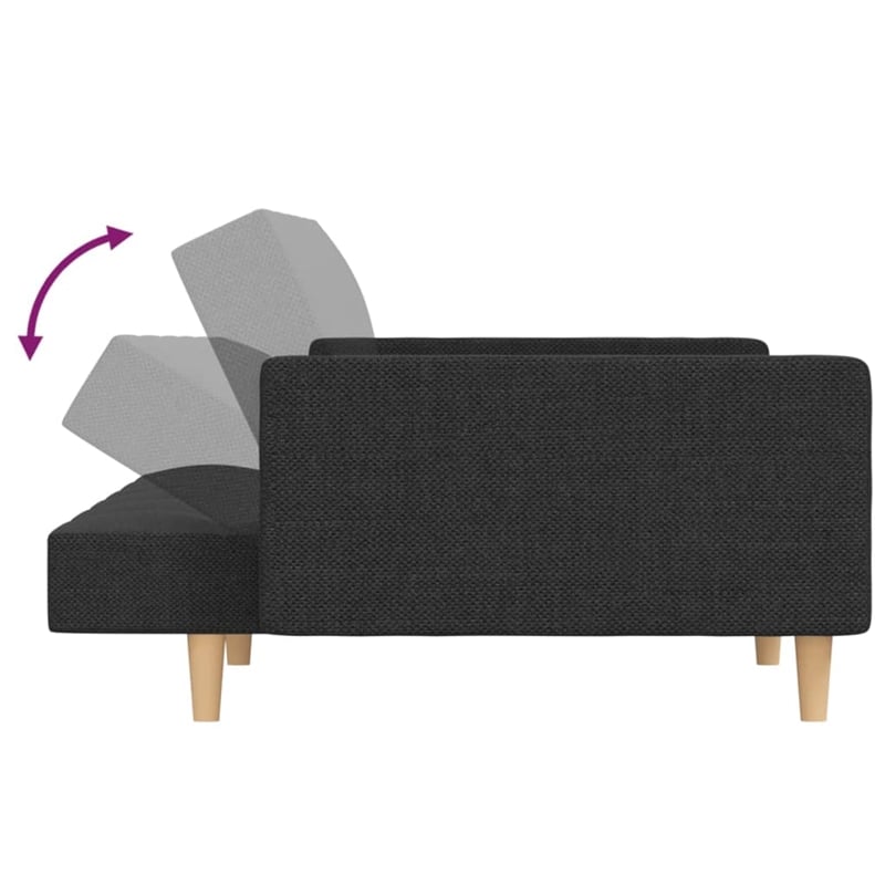 Bowery Hill Contemporary Sleeper Sofa Bed in Dark Gray Fabric