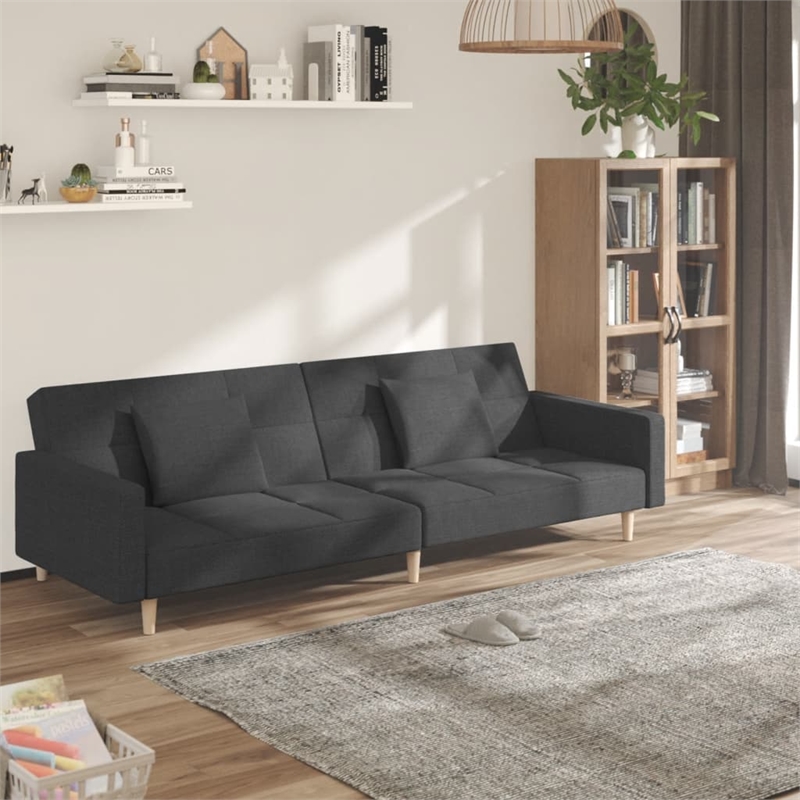 Bowery Hill Contemporary Sleeper Sofa Bed in Dark Gray Fabric