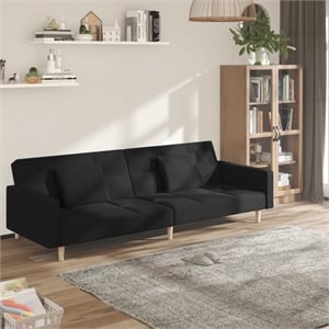 Bowery Hill Modern / Contemporary Polyester Sofa Bed in Black
