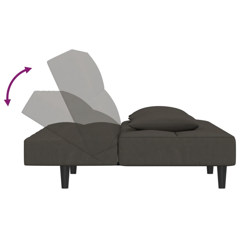 Bowery Hill Contemporary Sleeper Sofa Bed in Dark Gray Velvet
