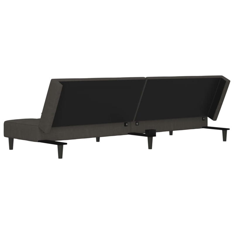 Bowery Hill Contemporary Sleeper Sofa Bed in Dark Gray Velvet