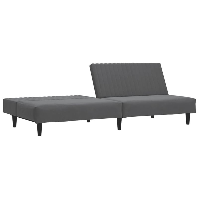 Bowery Hill 2-Seater Convertible Sofa Bed in Dark Grey Velvet