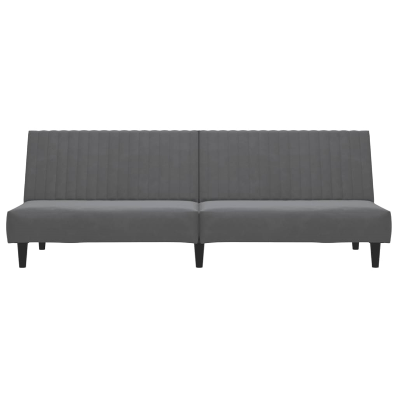 Bowery Hill 2-Seater Convertible Sofa Bed in Dark Grey Velvet