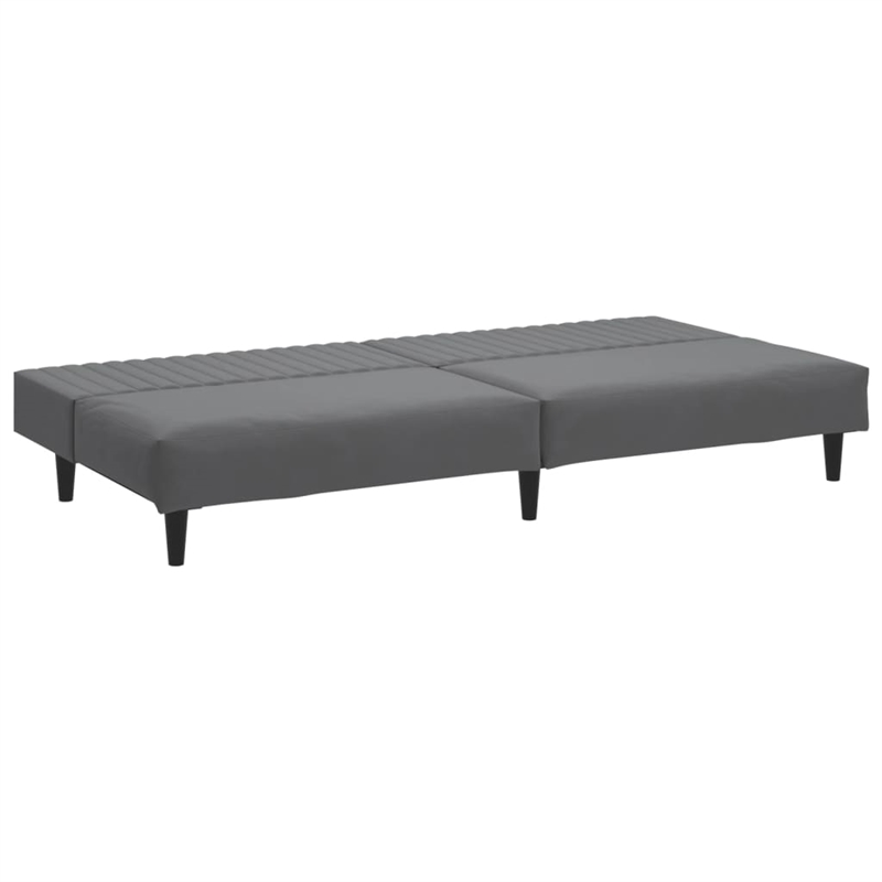 Bowery Hill 2-Seater Convertible Sofa Bed in Dark Grey Velvet