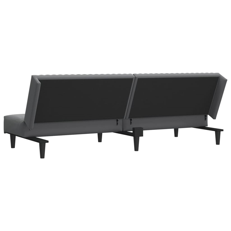 Bowery Hill 2-Seater Convertible Sofa Bed in Dark Grey Velvet