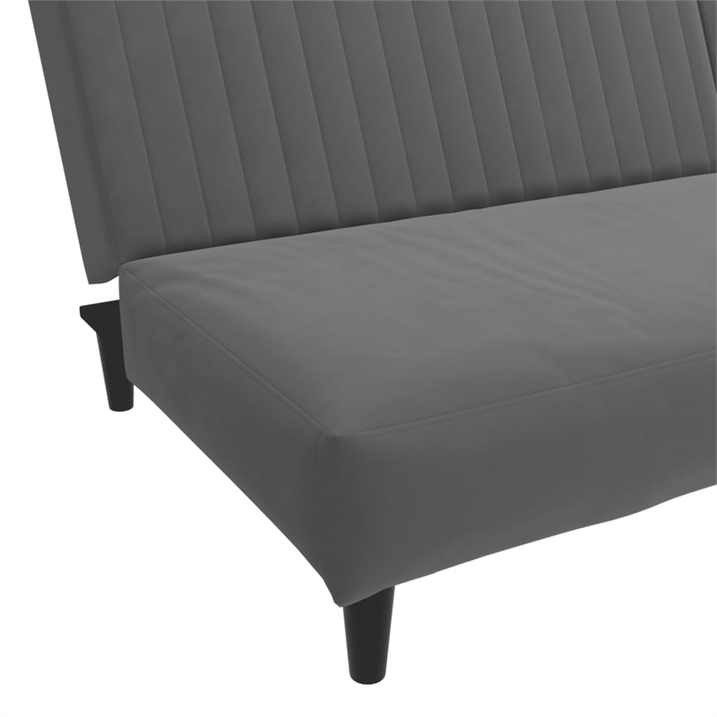 Bowery Hill 2-Seater Convertible Sofa Bed in Dark Grey Velvet