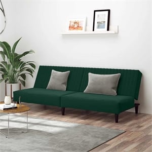 Bowery Hill Modern / Contemporary Sofa Bed in Dark Green Velvet