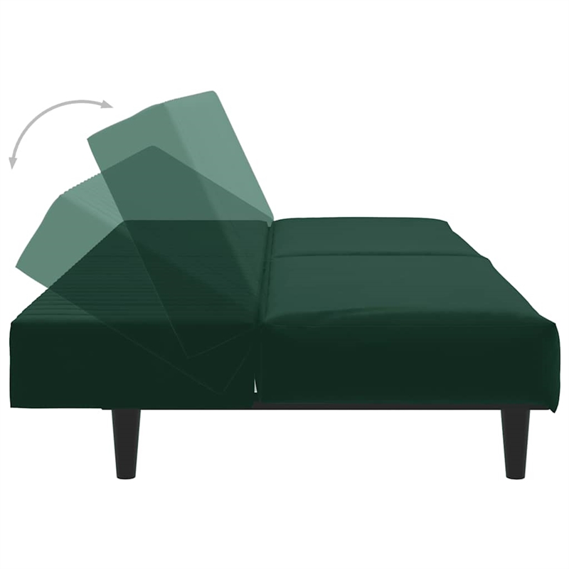 Bowery Hill Modern / Contemporary Sofa Bed in Dark Green Velvet