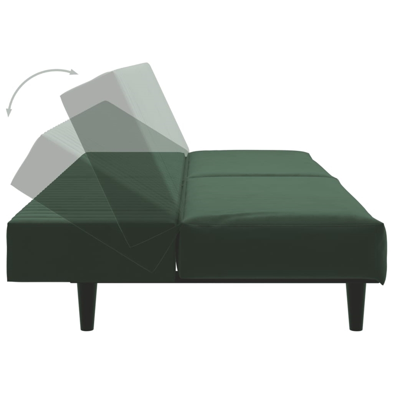 Bowery Hill Modern / Contemporary Sofa Bed in Dark Green Velvet