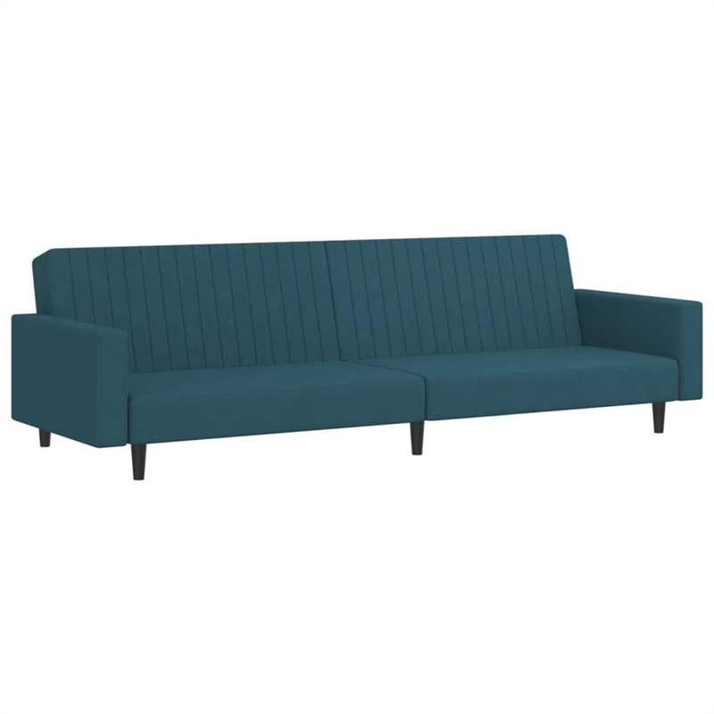 Bowery Hill Modern / Contemporary Sofa Bed in Blue Polyester Velvet