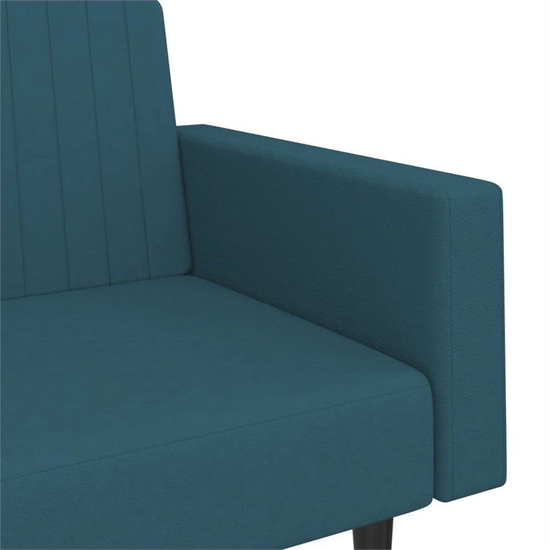 Bowery Hill Modern / Contemporary Sofa Bed in Blue Polyester Velvet