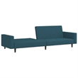 Bowery Hill Modern / Contemporary Sofa Bed in Blue Polyester Velvet