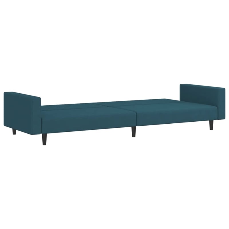 Bowery Hill Modern / Contemporary Sofa Bed in Blue Polyester Velvet