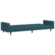 Bowery Hill Modern / Contemporary Sofa Bed in Blue Polyester Velvet