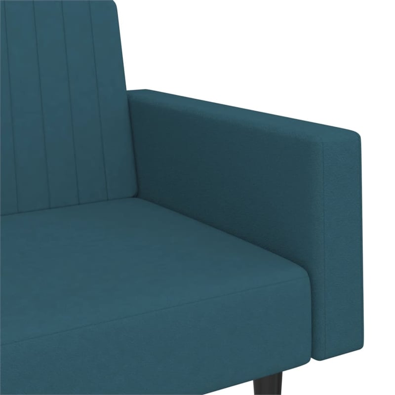 Bowery Hill Modern / Contemporary Sofa Bed in Blue Polyester Velvet