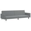 Bowery Hill Contemporary Sofa Bed in Light Grey Polyester Velvet