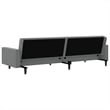 Bowery Hill Contemporary Sofa Bed in Light Grey Polyester Velvet