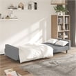 Bowery Hill Contemporary Sofa Bed in Light Grey Polyester Velvet