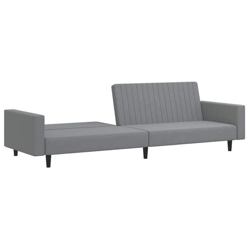 Bowery Hill Contemporary Sofa Bed in Light Grey Polyester Velvet
