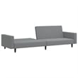 Bowery Hill Contemporary Sofa Bed in Light Grey Polyester Velvet