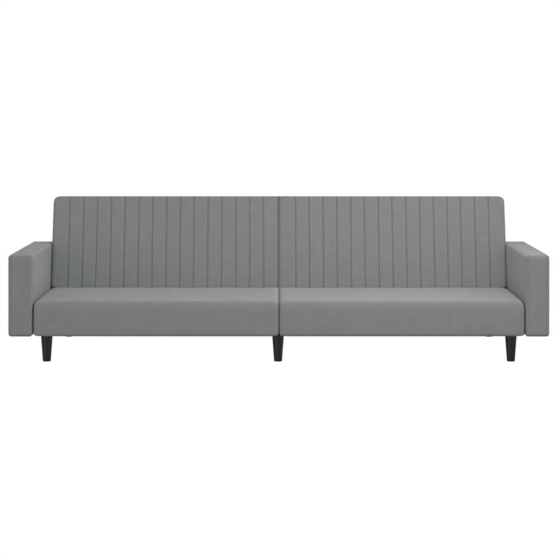 Bowery Hill Contemporary Sofa Bed in Light Grey Polyester Velvet
