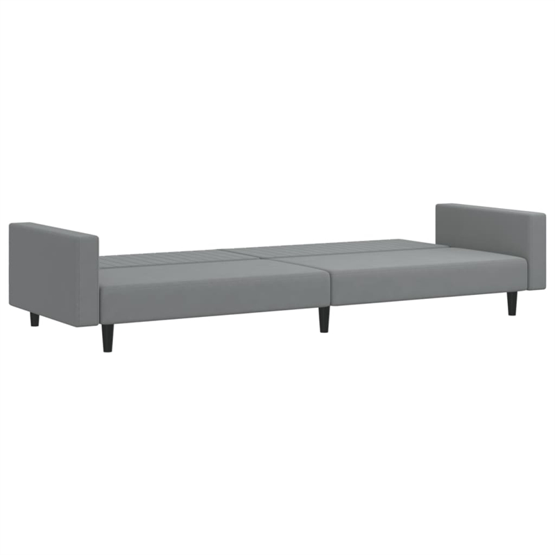 Bowery Hill Contemporary Sofa Bed in Light Grey Polyester Velvet