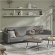 Bowery Hill Contemporary Sofa Bed in Light Grey Polyester Velvet