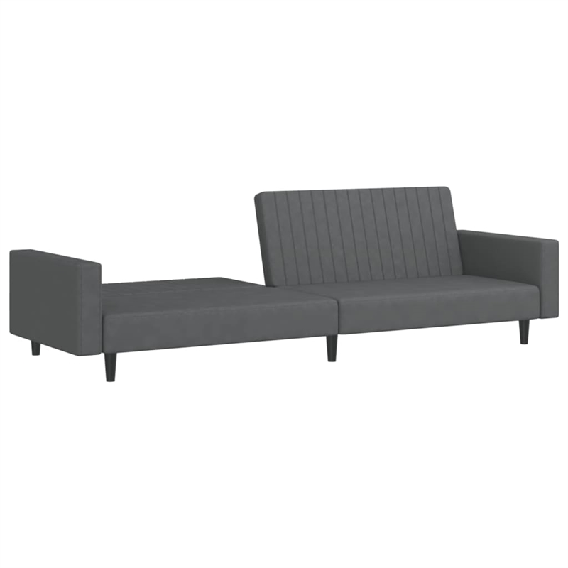 Bowery Hill Contemporary Sofa Bed in Dark Grey Polyester Velvet