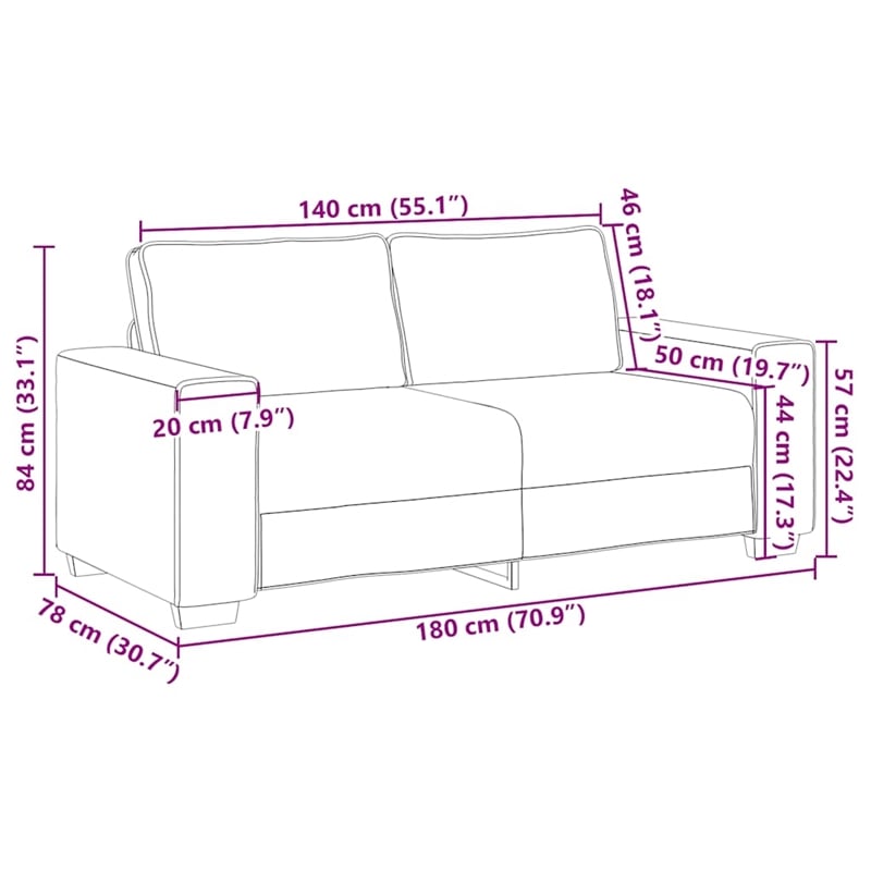 Bowery Hill Contemporary 2-Seater Sofa in Dark Gray Finish Velvet
